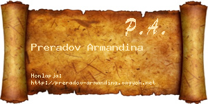 Preradov Armandina névjegykártya